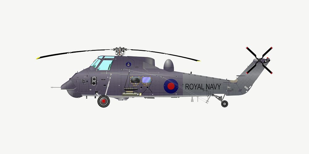 Military helicopter clipart illustration psd. Free public domain CC0 image.
