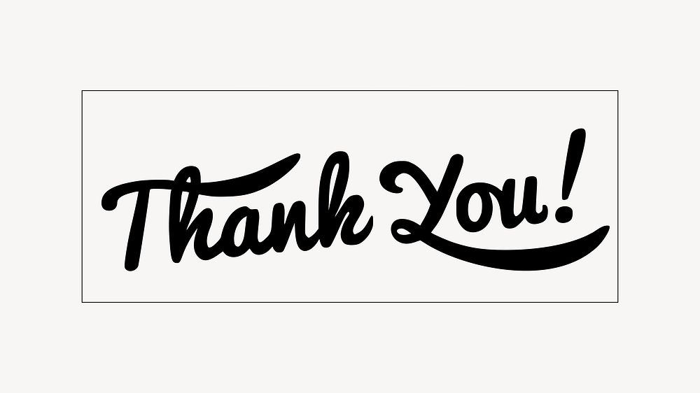 Thank you typography clip art vector. Free public domain CC0 image.