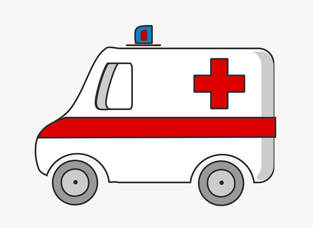 Ambulance car vehicle clip art vector. Free public domain CC0 image.