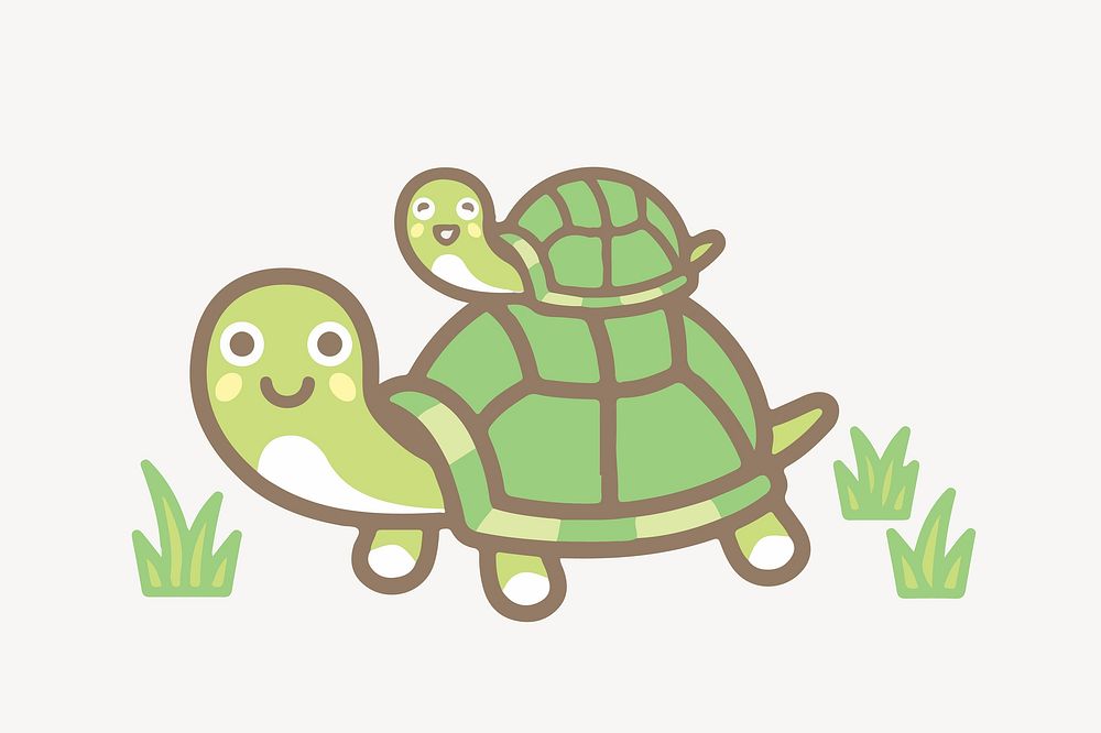 Baby mummy turtles clip art vector. Free public domain CC0 image.