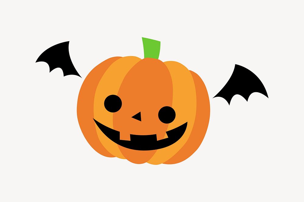 Flying Halloween pumpkin clip art vector. Free public domain CC0 image.
