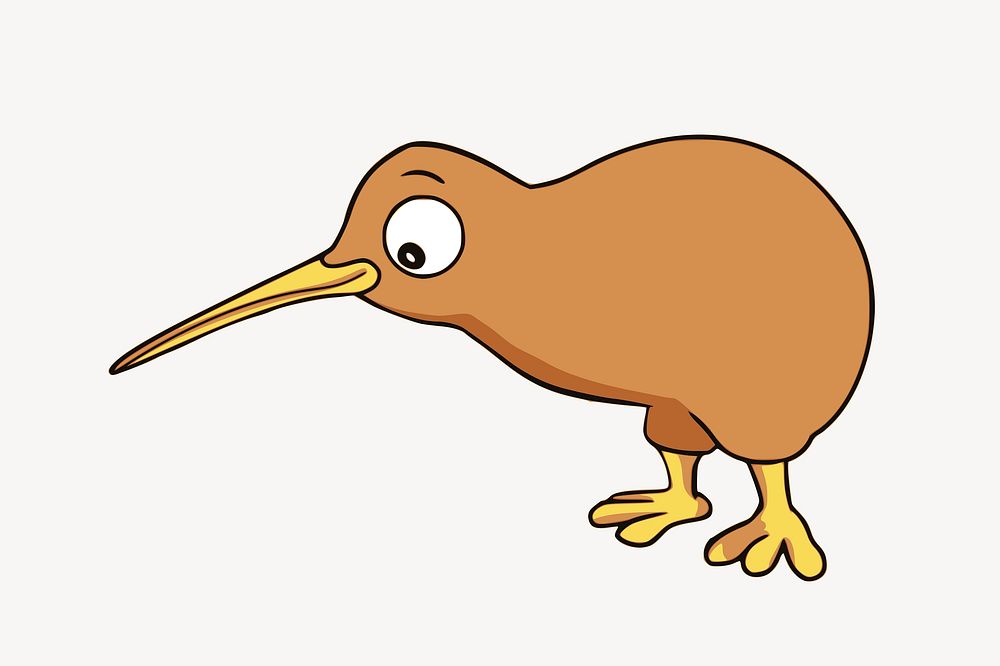 Kiwi bird animal clip art vector. Free public domain CC0 image.