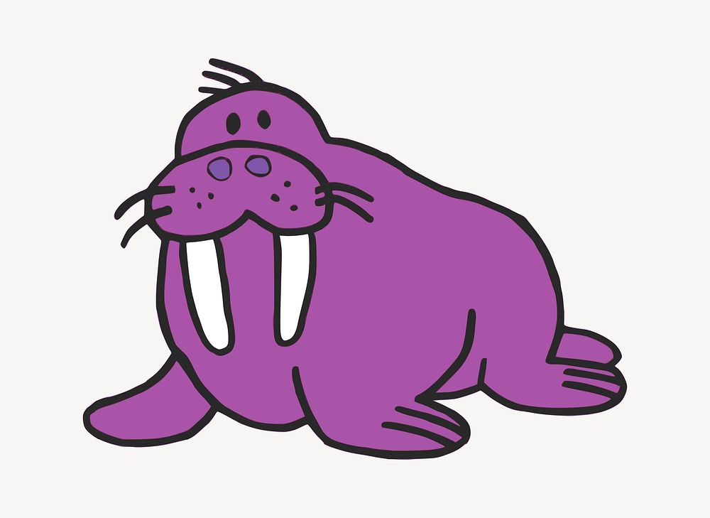 Purple sea lion clip art vector. Free public domain CC0 image.