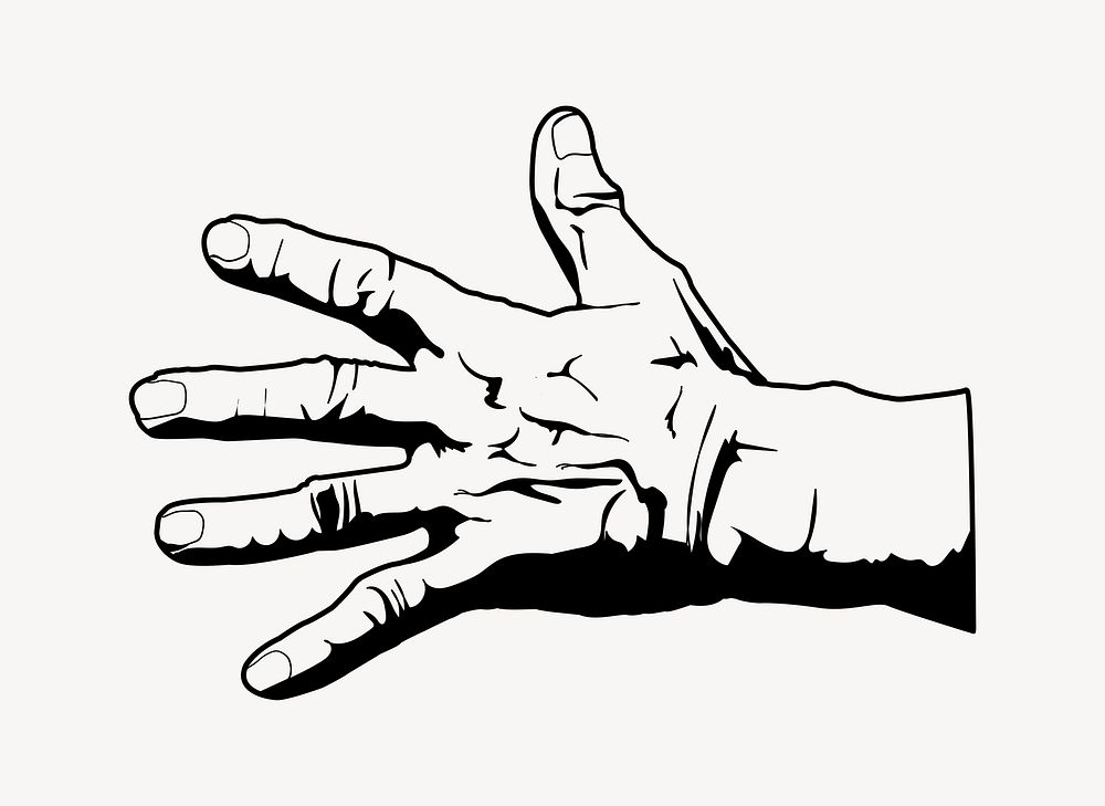 Man's hand clip art vector. Free public domain CC0 image.
