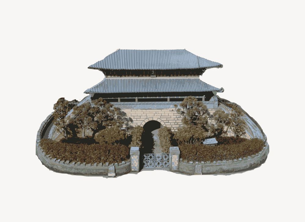 Japanese temple clip art vector. Free public domain CC0 image.