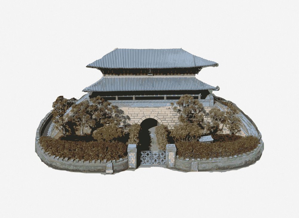 Japanese temple clipart. Free public domain CC0 image.