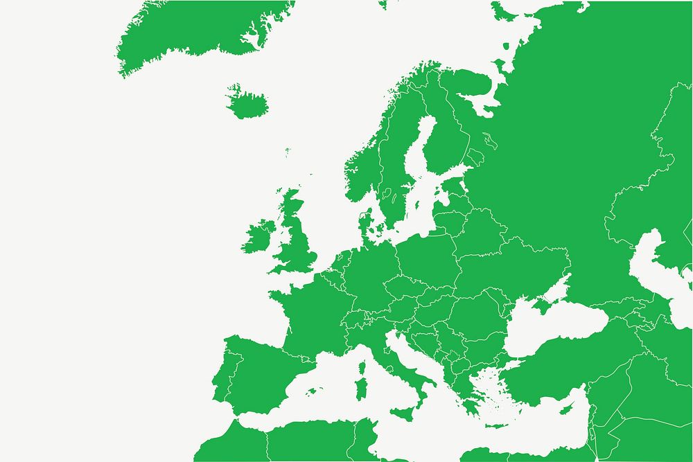 Europe map illustration psd. Free public domain CC0 image.