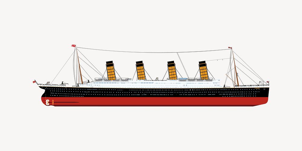 Ship illustration. Free public domain CC0 image.