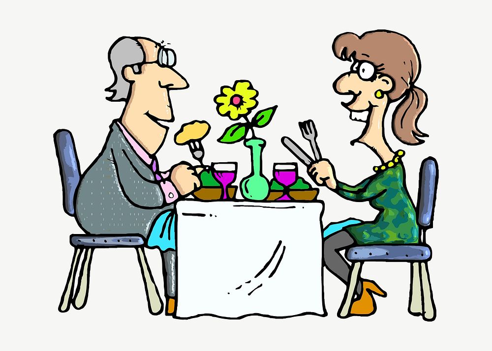 Dating dinner clipart illustration psd. Free public domain CC0 image.