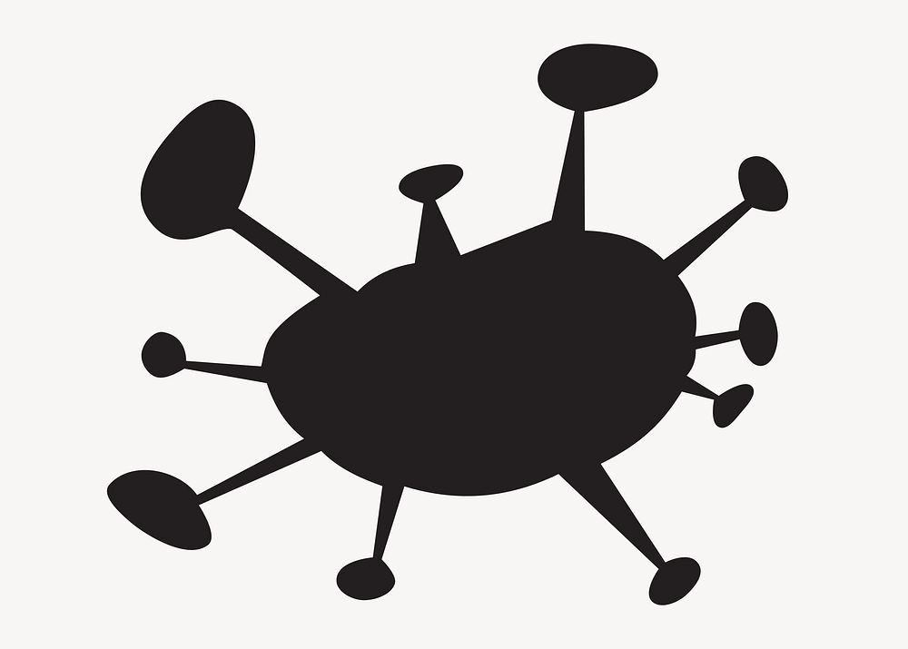 Silhouette virus clipart illustration vector. Free public domain CC0 image.