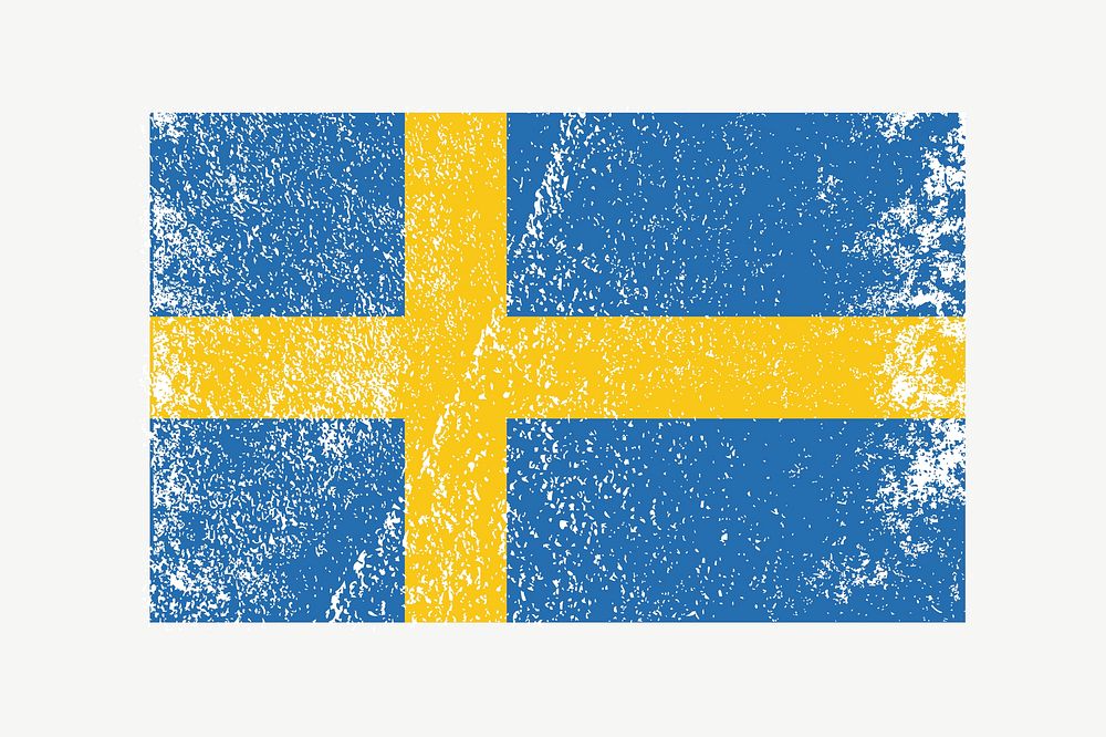 Swedish flag illustration psd. Free public domain CC0 image.