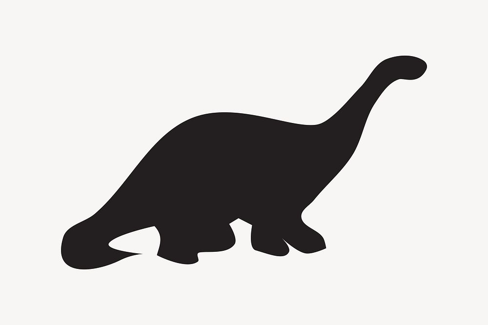 Silhouette dinosaur illustration. Free public domain CC0 image.