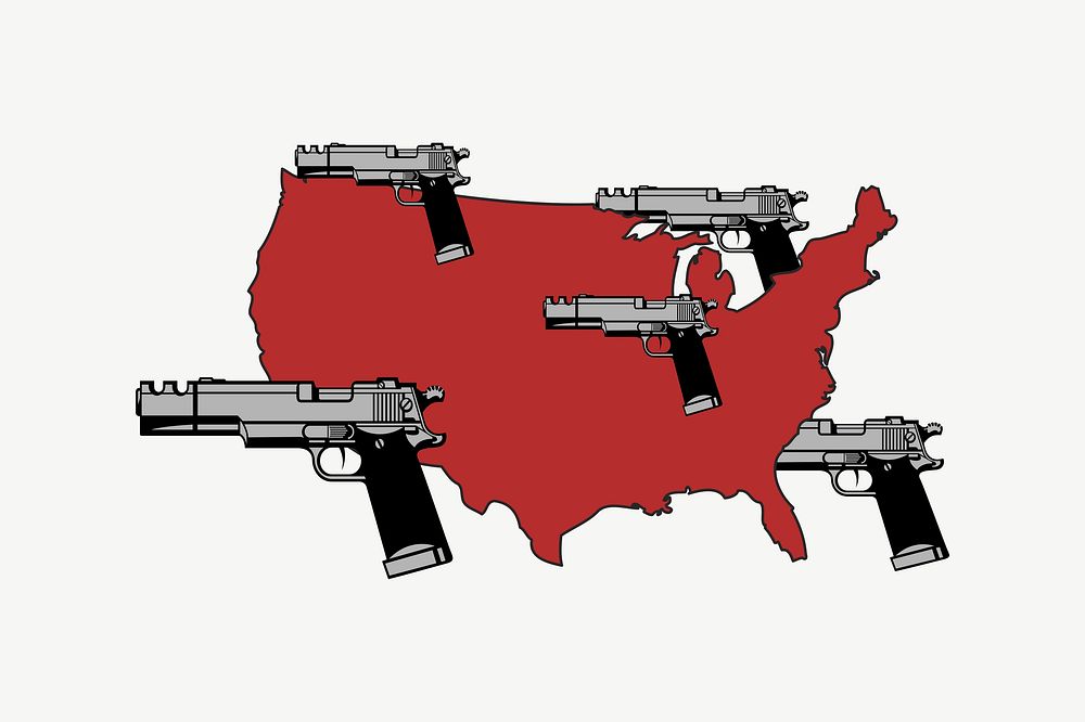 U.S. gun control illustration psd. Free public domain CC0 image.