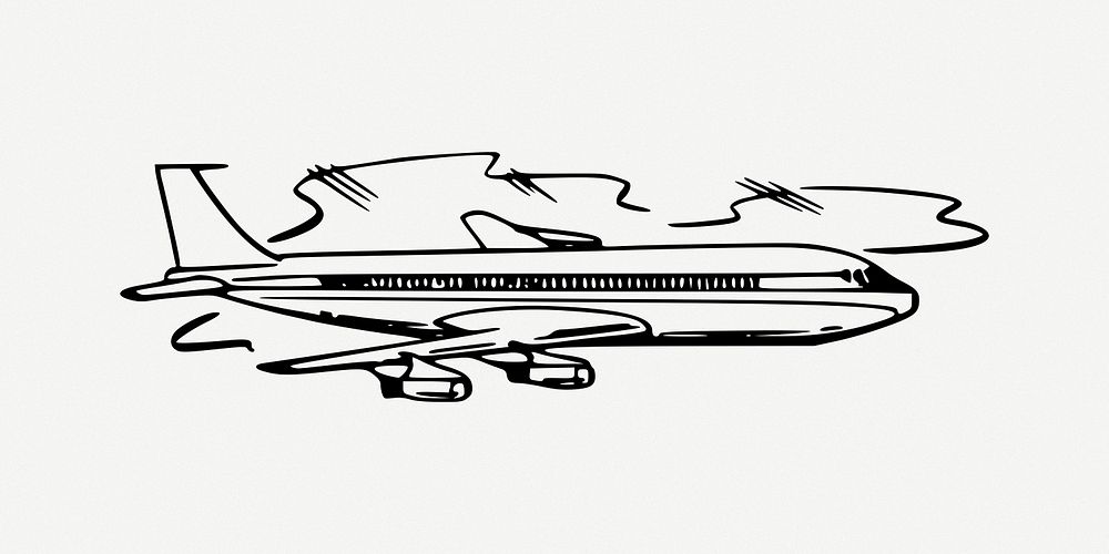 Plane illustration psd. Free public domain CC0 image.