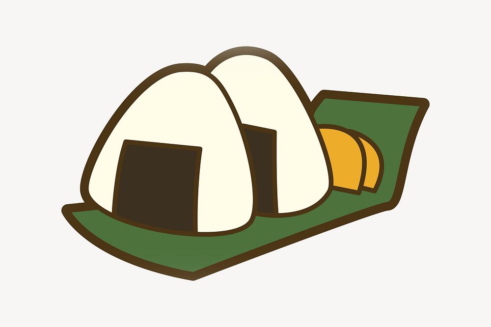 Onigiri, Japanese food clipart illustration | Free Vector - rawpixel