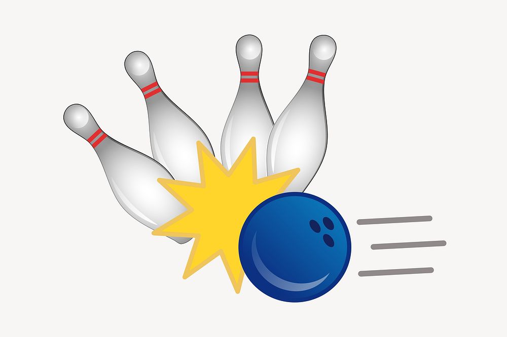 Bowling illustration. Free public domain CC0 image.