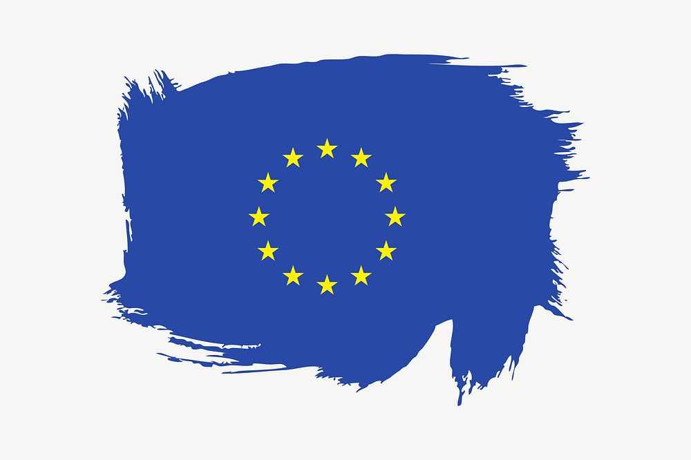 EU flag clipart illustration psd. Free public domain CC0 image.