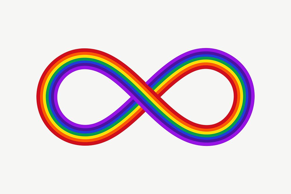 Rainbow infinity sign clipart illustration psd. Free public domain CC0 image.