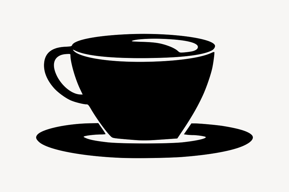 Silhouette cup collage element vector. Free public domain CC0 image.