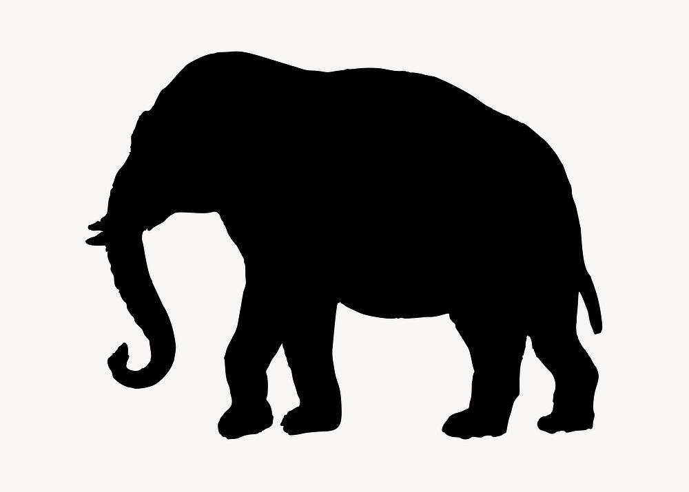 Elephant illustration. Free public domain CC0 image.