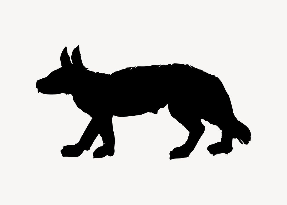 Silhouette fox clipart vector. Free public domain CC0 image.