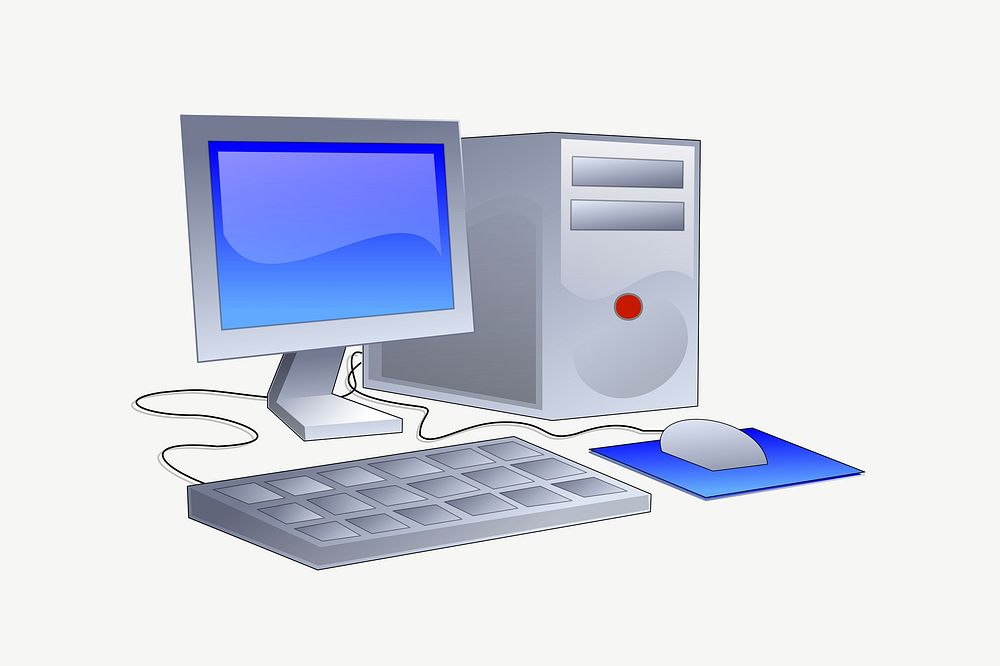 Desktop computer illustration psd. Free public domain CC0 image.