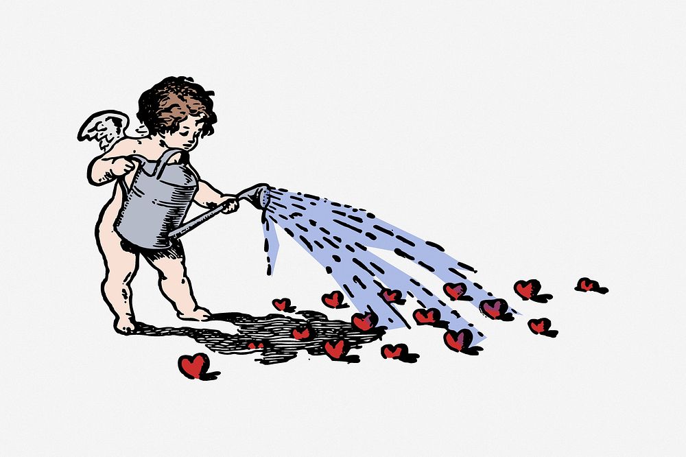 Cupid illustration. Free public domain CC0 image.