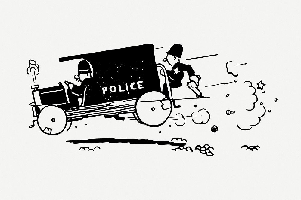 Police illustration psd. Free public domain CC0 image.