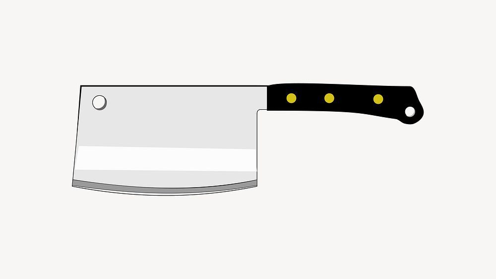 Butcher knife illustration, clip art. Free public domain CC0 image.