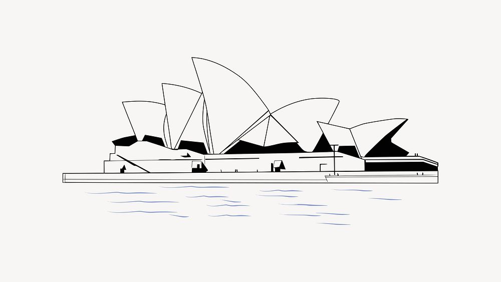Sydney opera house clipart, illustration psd. Free public domain CC0 image.