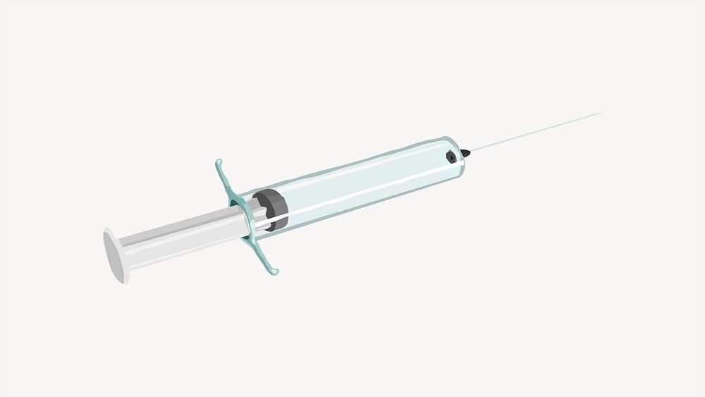 Syringe injection clipart, illustration psd. Free public domain CC0 image.