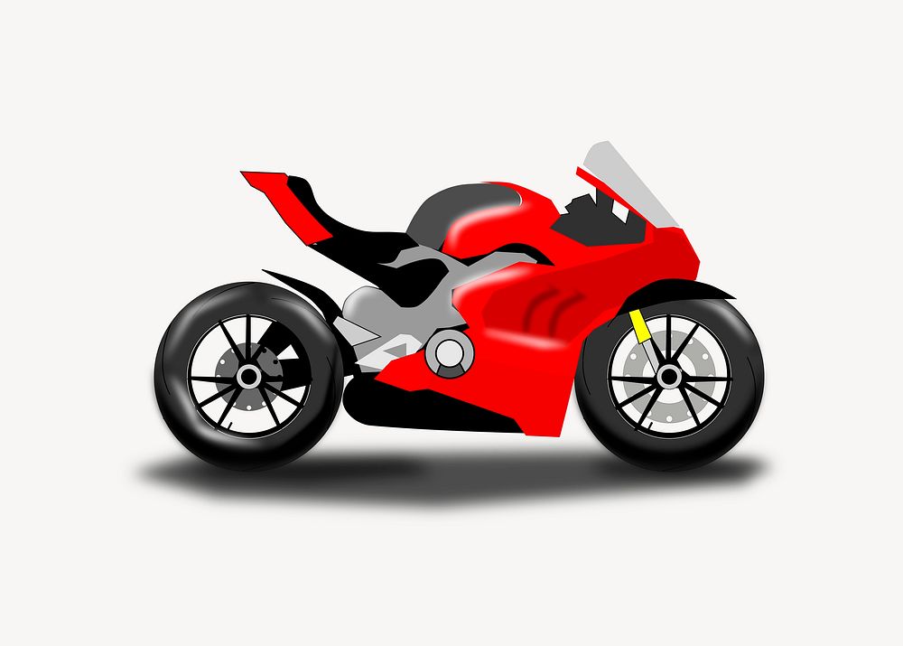 Red motorcycle clipart, illustration psd. Free public domain CC0 image.