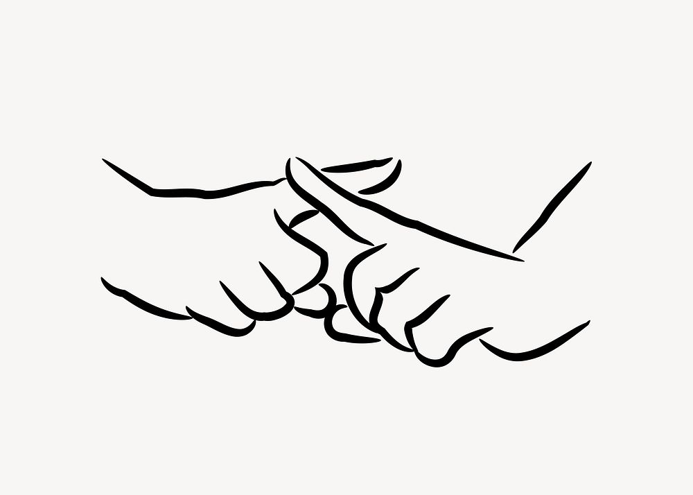 Hand gesture clipart, sign language illustration vector. Free public domain CC0 image.