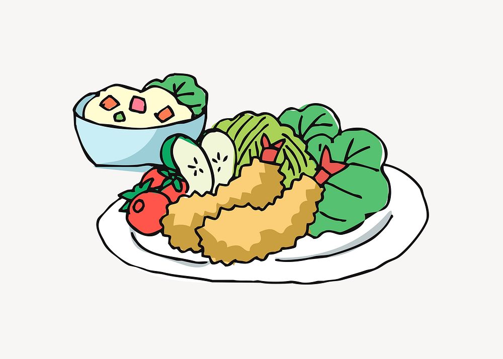 Japanese tempura clipart, illustration vector. Free public domain CC0 image.
