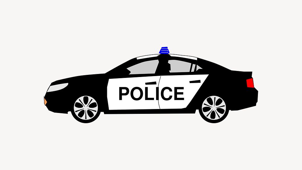 Police car clipart, illustration psd. Free public domain CC0 image.