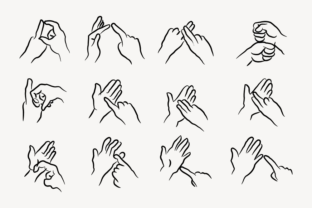Sign language clipart, illustration vector. Free public domain CC0 image.