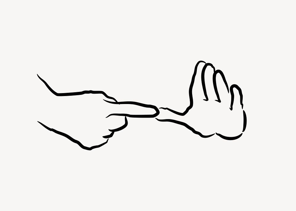 Hand gesture illustration. Free public domain CC0 image.