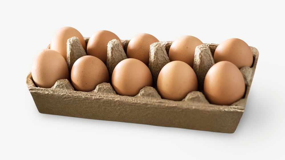 Egg carton food element psd