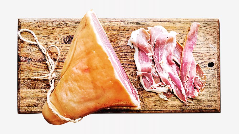 Prosciutto ham, isolated design