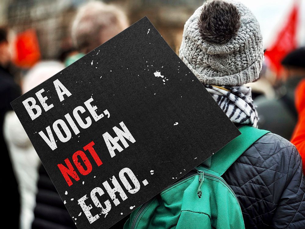 Protest sign mockup, editable design psd