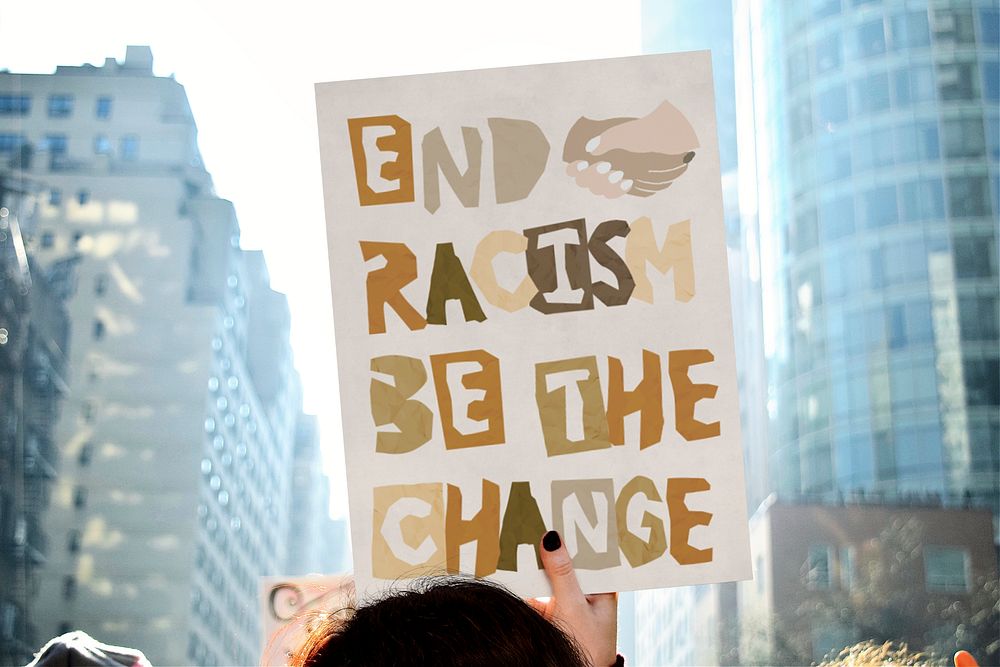 Protest sign mockup, editable design psd