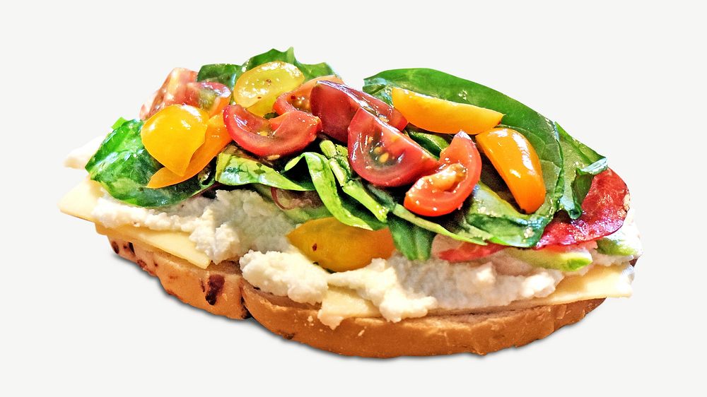 Vegetable balsamic cheese toast psd