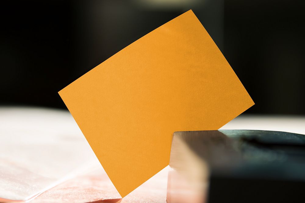 Orange paper card, blank design