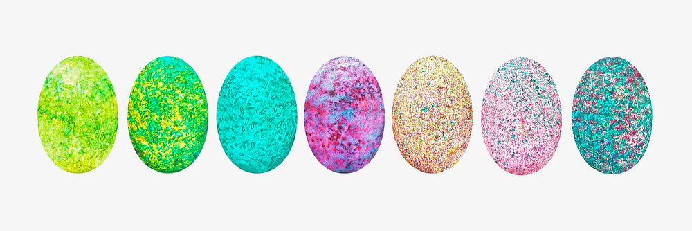 Festive Easter eggs. isolated object on white