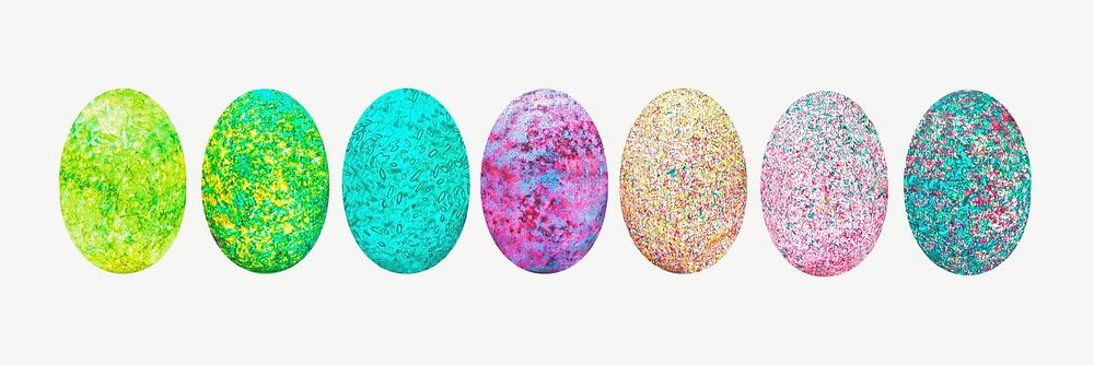 Festive decorative Easter eggs graphic psd