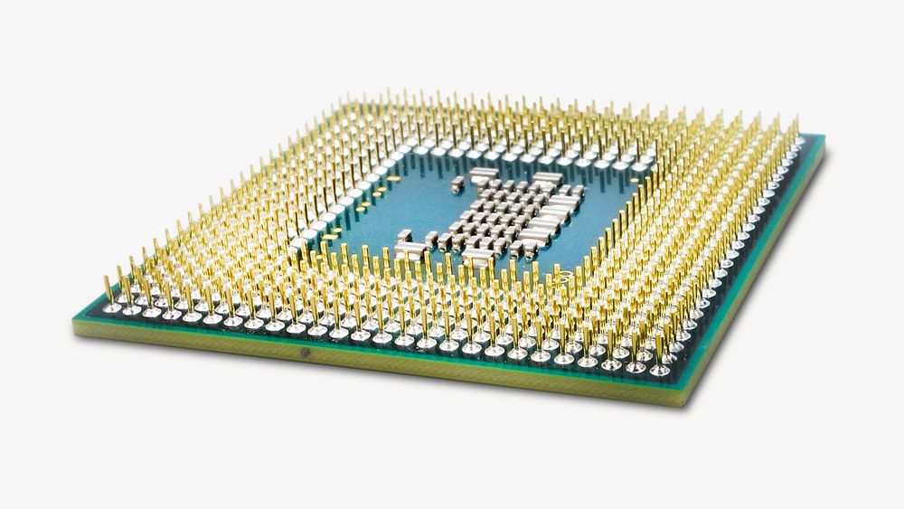 Computer chip, isolated object on white