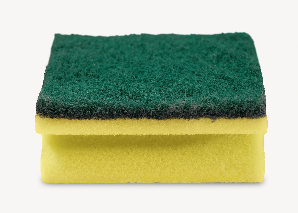 Kitchen sponge, isolated object on white