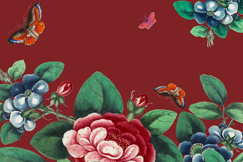 Vintage flower illustration on simple background
