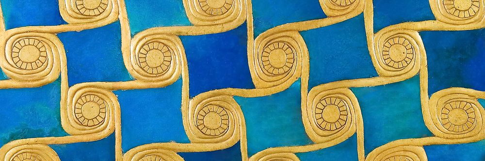 Egyptian's gold & blue pattern background for Twitter header. Remixed by rawpixel.