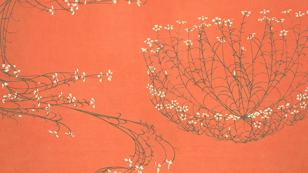 Vintage Japanese flower desktop wallpaper. Remixed by rawpixel.